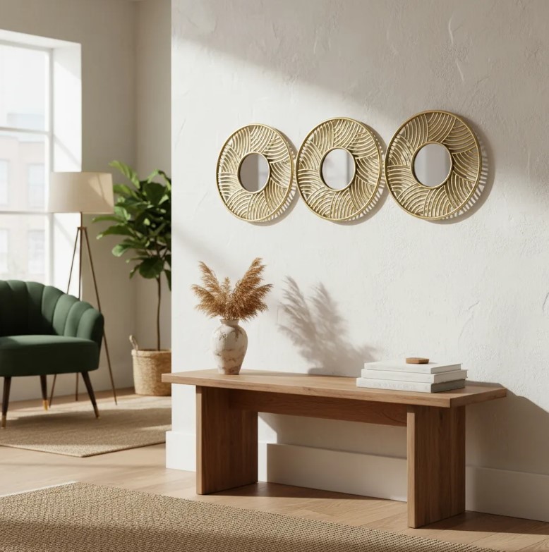 Decostilo - Set 3 Espejos Decorativos Redondos 25Cm