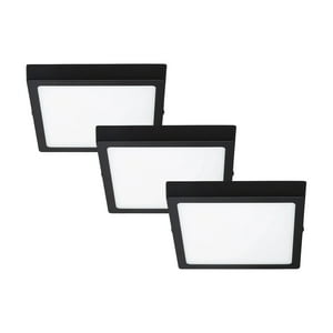 Hb Led - Pack 3 Panel Led Sobrepuesto Cuadrado Negro Pro 18W Frío