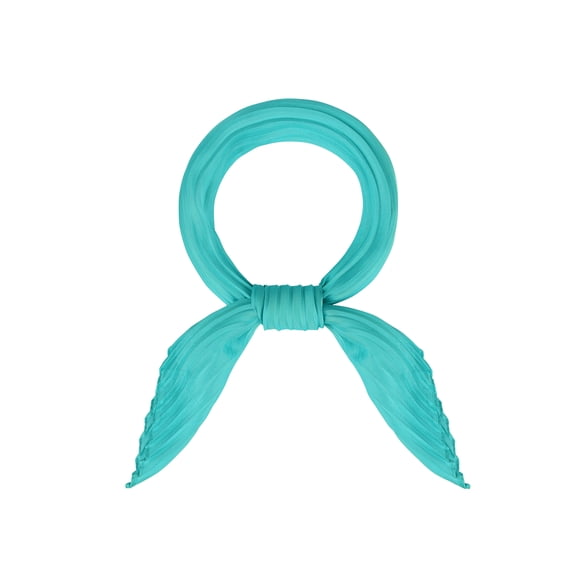 INSPIRE CHIC Bufanda de Cabeza de Rombo Plisado para Mujer Envolturas de Color Sólido Pañuelos Bandana Verde Cian Oscuro 37.00x13.78"(L*W)