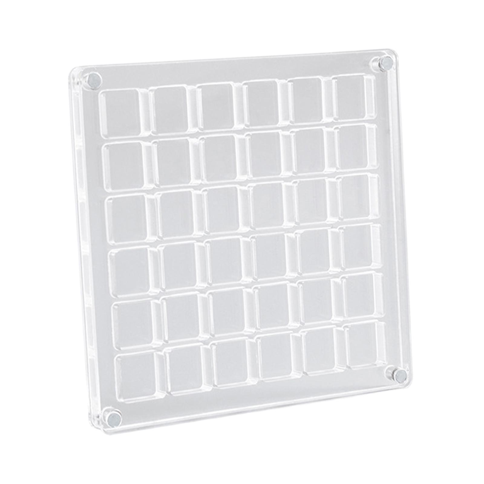 Magideal - Caja De Almacenamiento De Diamantes De Imitación Para Uñas, Caja De Exhibición De Concha Acrílica, Organizador Extraíble Transparente Para Decoración 36 Rejillas