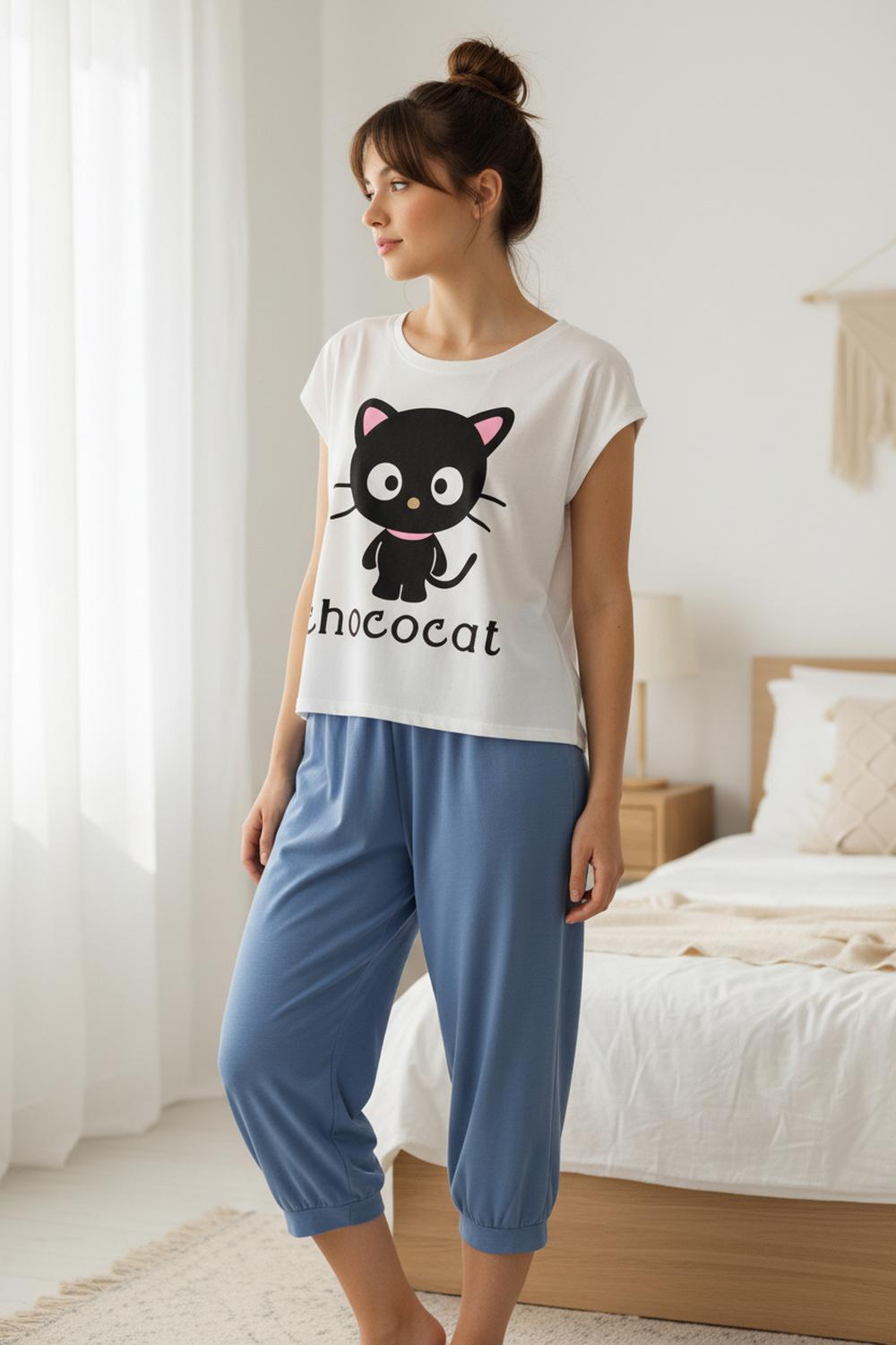 Hello Kitty - Pijama Mujer Chococat Blanco Xl