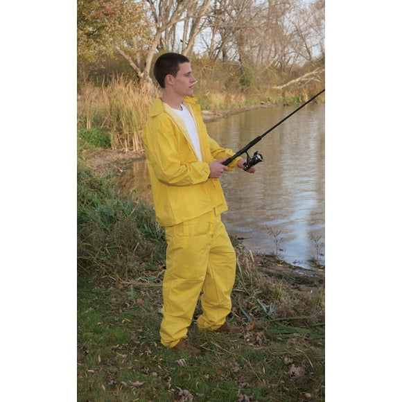 Traje impermeable Boulder Creek revestido de PVC rayón amarillo XXXL