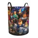 thumbnail image 2 of Roblox Cesta de lavandería de gran capacidad redonda con asa, bolsa para ropa sucia plegable, almacenamiento para dormitorio, baño y lavadero 44x35 cm, 2 of 6