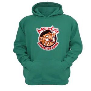 Genérico - Poleron Canguro Motley Crue Verde Aguamarina Talla S Unisex