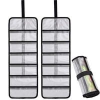 Xusx111 - Pequeño Roll Up Bolsa De Almacenamiento, 6 Bolsillos Roll Up Kit De Herramientas, Adecuado Para Mecánica, Almacenamiento De Cocina, Dibujo De Arte, Viajes, (Negro 2Pcs)