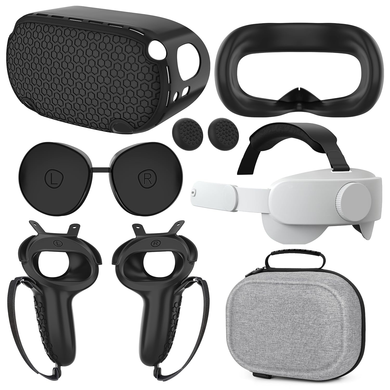 Kit De Accesorios Vznek Para Oculus Quest 2, Correa Para La Cabeza, Funda, Etc.
