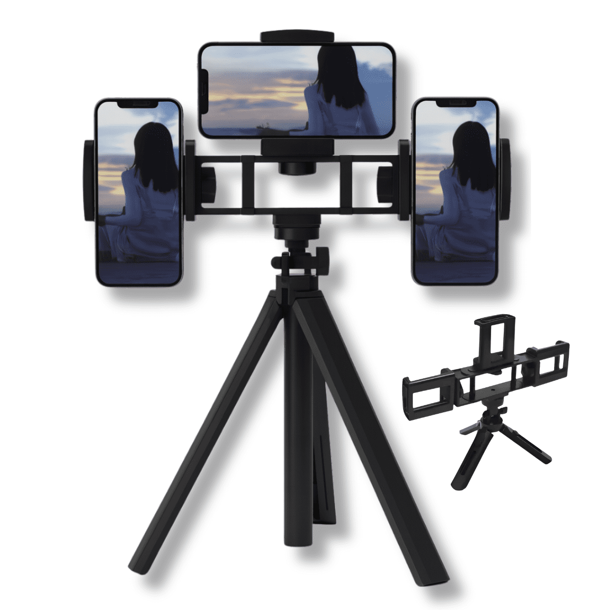 Genérico - Soporte Para Celular Triple Para Grabación Fotos Multiuso