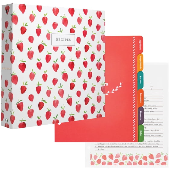 Carpeta de recetas Jot & Mark 22 × 28 cm, 3 anillas y a prueba de derrames
