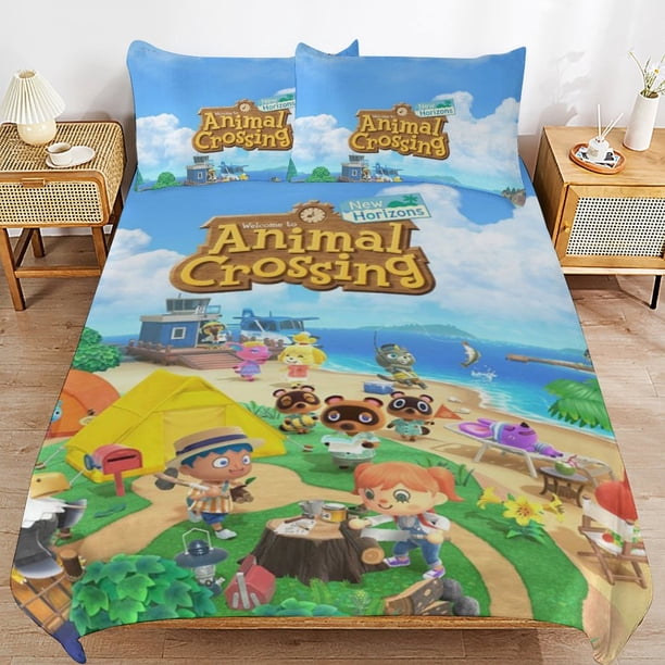 Animal Crossing Comforter Set 3 Pieces Quilt Cover Set Soft Bedding Sets for All Seasons