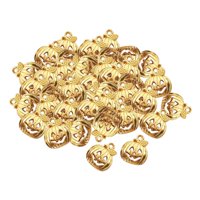 Ioensy - 50X Colgantes De Calabaza De Halloween, Colgantes De Collar Para Bolsa De Bricolaje Dorada