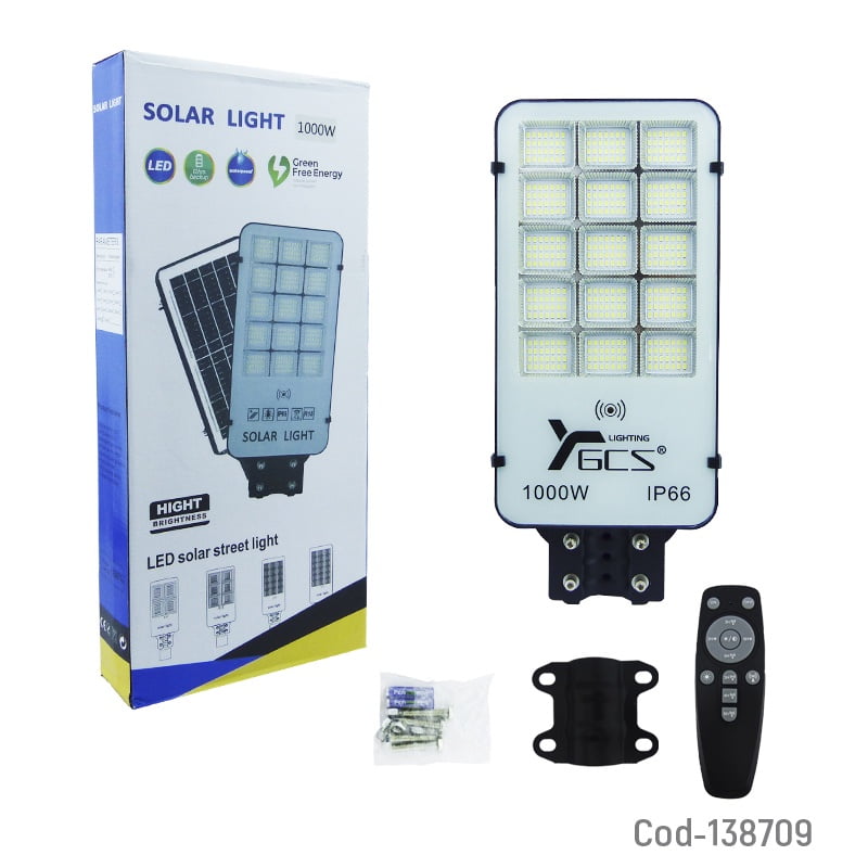 Genérico - Foco Para Poste Solar 1000w Con 15 Placas 420 Led