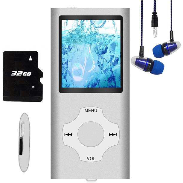 Reproductor MP3 / Reproductor MP4, Reproductor de música MP3 Hotechs con tarjeta de memoria SD de 8 GB, Pantalla LCD digital clásica delgada de 1,82'', Puerto mini USB con radio FM y grabación de voz