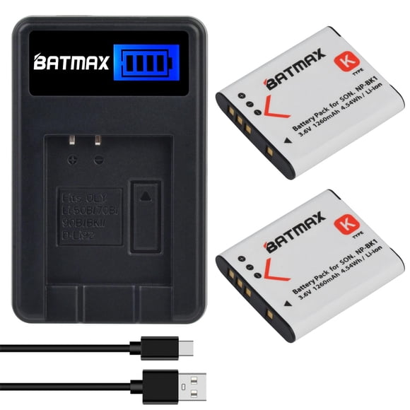 Batería Batmax NP-BK1 2X 1260 mAh + Cargador LCD