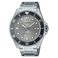 Reloj Casio Standard Analog Stainless Steel Grey Dial Quartz Mdv-107D-8Av 200M Men'S Watch