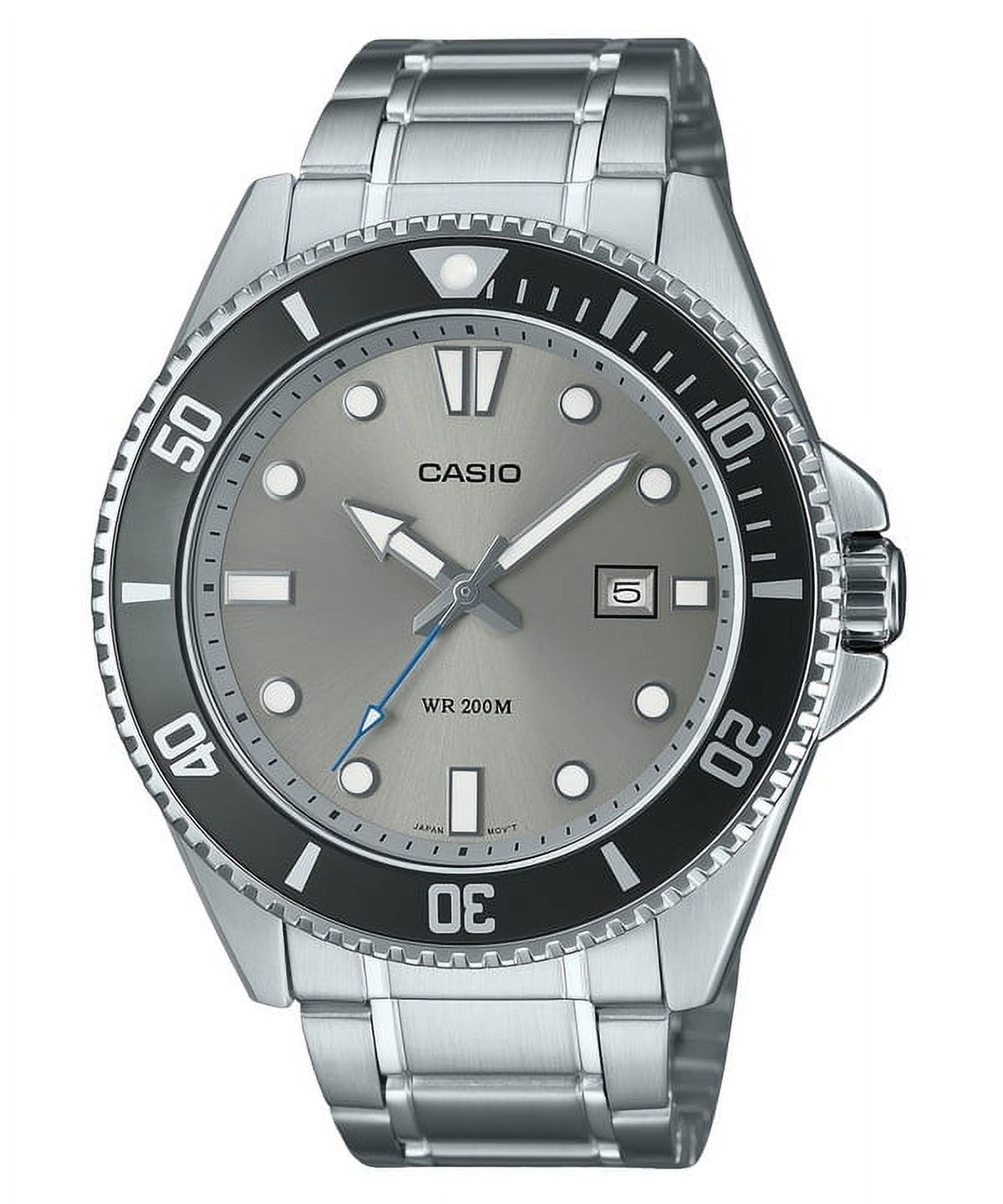 Reloj Casio Standard Analog Stainless Steel Grey Dial Quartz Mdv-107D-8Av 200M Men'S Watch