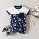 thumbnail image 5 of Mono de manga corta con estampado de rayas y estrellas del Día de la Independencia para niños y niñas (azul marino, 9-12 meses), 5 of 6