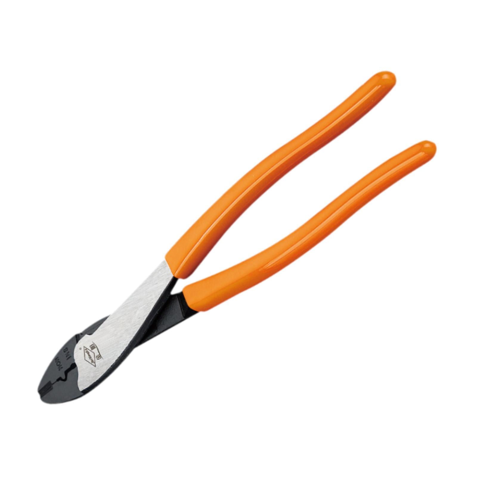 Magideal - Alicates De Electricistas De Alambre De Alambre, Cortador De Alambre, Profesional, Agarre Cómodo, Herramienta De Servicio De Alambre Manual De Acero D Naranja