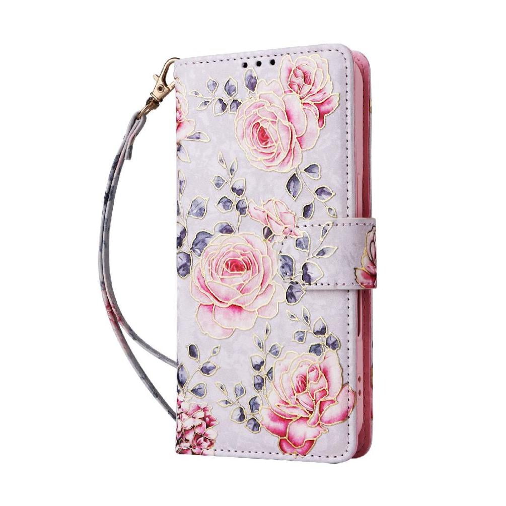 Foxdock Funda Tipo Cartera Floral Para Iphone 12 Pro Max ,funda Con Tapa De Cuero Pu, Protección Antigolpes Con Ranuras Para Tarjetas Y Soporte