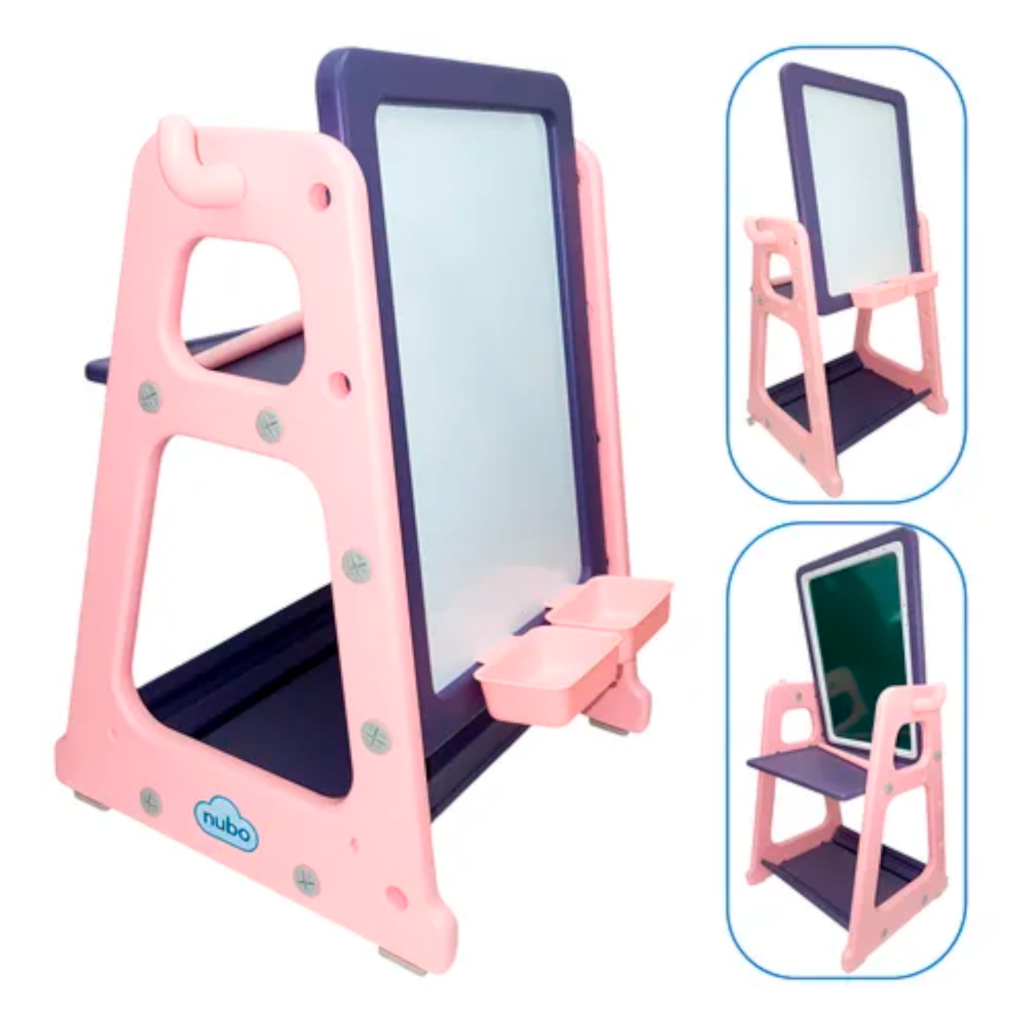 Nubo - Pizarra Atril Infantil Doble Cara Y Mesa De Trabajo 4niveles