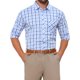 thumbnail image 1 of INSPIRE CHIC Camisa de Vestir de Manga Larga a Cuadros para Hombre Cuello de Punta Botón Camisa a Cuadros L Blanco Azul, 1 of 6
