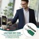 thumbnail image 4 of Uxcell Cubierta de Llaveros de Cuero Protector de Llaves RFID con Clips Verde, 4 of 7