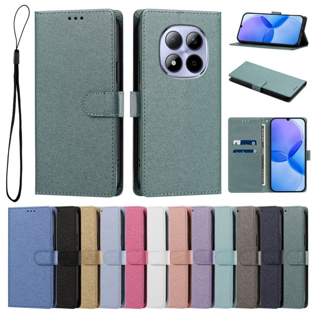 Cartera Funda para Xiaomi Redmi Note 15 Pro 4G Carga Inalámbrica, Verde Oscuro