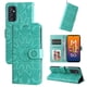 thumbnail image 2 of Funda tipo cartera FOXDOCK para Samsung Galaxy M52 5G , diseño girasol en relieve, cuero PU, cierre magnético, soporte y tarjetero, 2 of 5