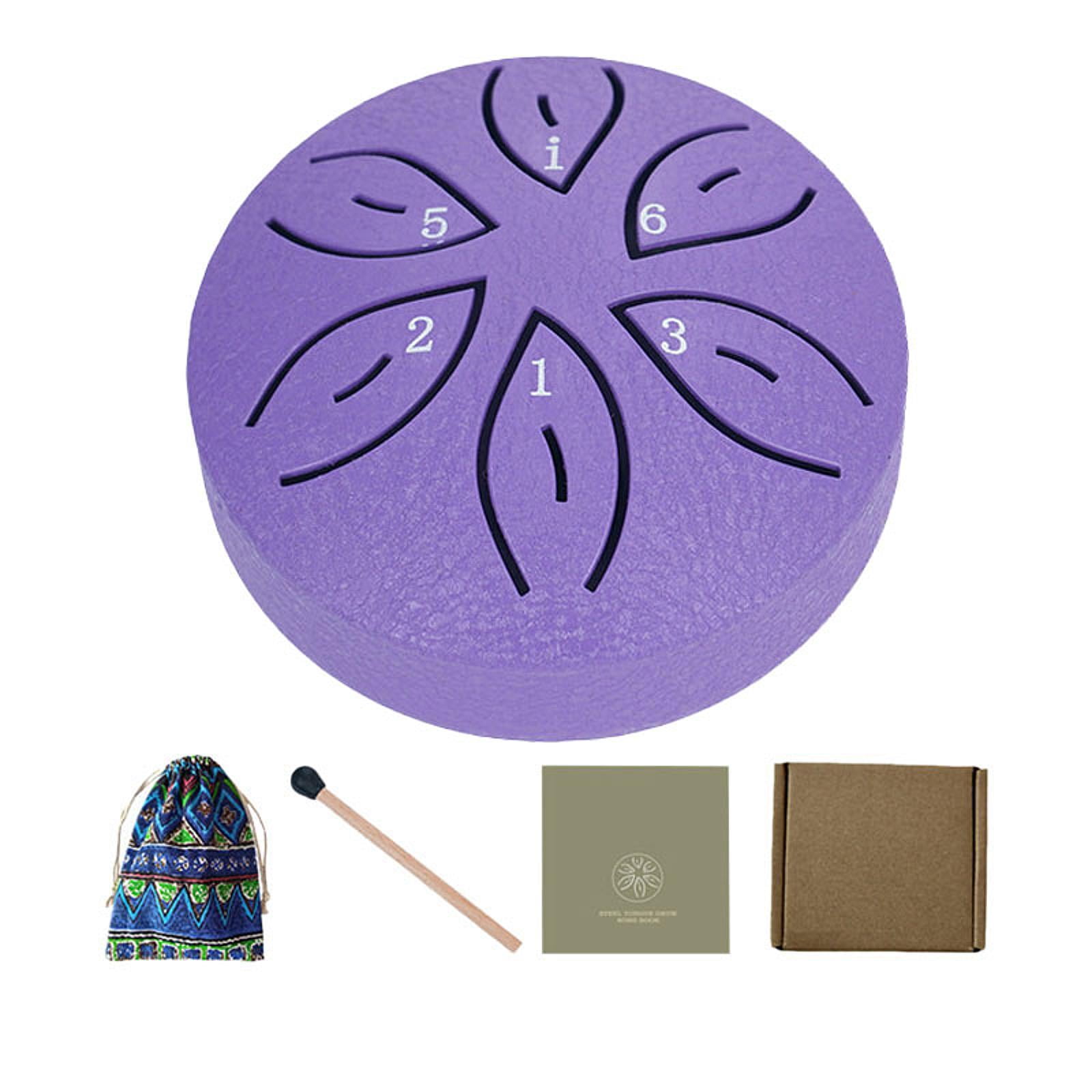 Bothyi - Mini Tambor De Acero, Instrumento Musical De Percusión Para Niños Y Adultos, Para Acampar, Color Morado