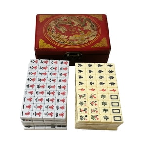 Bothyi - Juego De Mesa Mahjong Chino Tradicional Juego De Tiempo Libre Para Viajes En Casa Color Doble