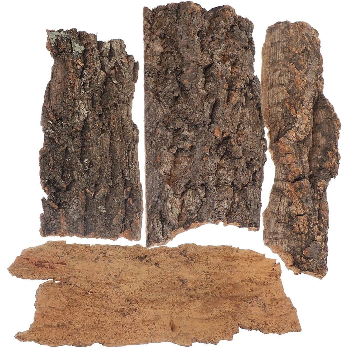 Corteza natural IMIKEYA 4 piezas, refugio para reptiles, 1.5 x 5.12 in