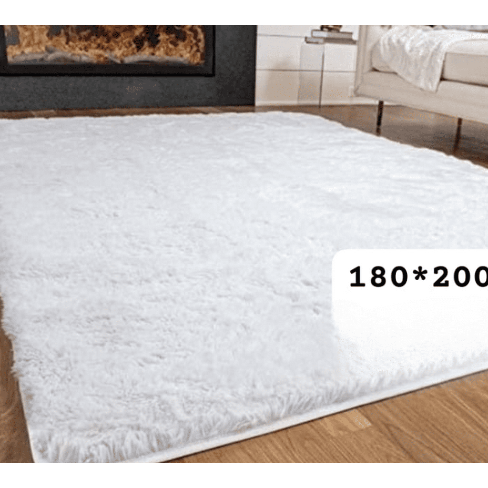Mundo Shopping - Alfombras Peludas 180x200 Cm Color Blanco