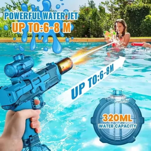 Movi - Pistola De Agua Eléctrica Con Luz, 300 Ml