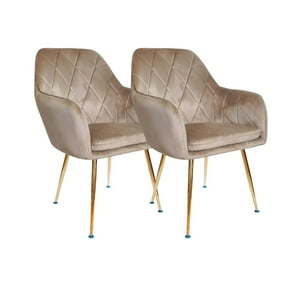 Habita2 Chile - Pack 2 Poltronas Base Dorada Velvet Lux Cafe
