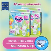Merries - Velcro Pack Edición 40 Años Aniversario Rn 90X2 Pcs.