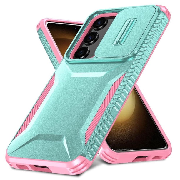 Funda Resistente para Samsung Galaxy S23 Plus con Tapa Deslizante y Protección Militar Verde