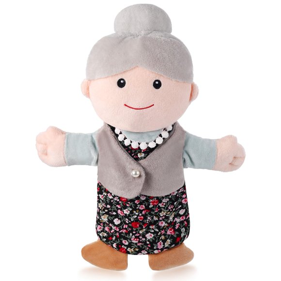 Marioneta de mano familiar Puppet ZJoey Grandma Plush 30 cm