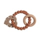 thumbnail image 1 of 3-in-1 BPA-Free Silicone Teether: Leaves Design, Wood Ring, Infant Teething Toys - Food Grade Nursing Teether, 1 of 3