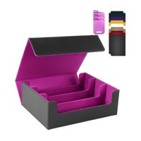 Magideal - Caja De Almacenamiento Para Mazos De Cartas, Contenedor De Exhibición Con Capacidad Para 1800 Cartas, Estuche Para Cartas Deportivas, Caja De Almacena Púrpura