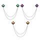 thumbnail image 1 of Uxcell Broches de Cadena de Gemas, 3 Piezas Broche de Cadena Colgante Pin de Traje Borla Cristal Cuadrado Insignia Alfiler de Solapa para Mujeres Hombres, Tono Plateado (Amarillo/Verde/Púrpura), 1 of 7