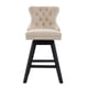 thumbnail image 1 of Swivel Velvet Barstools with Button Tufted Decoration and Wooden Legs, and Chrome Nailhead Trim, Leisure Style Bar Chairs,Bar stools, Set of 2 (Beige),SW1860BG, 1 of 3