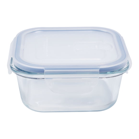 Contenedor 530ML Vidrio Cuadrado 1 Pieza Transparente, 1 Un