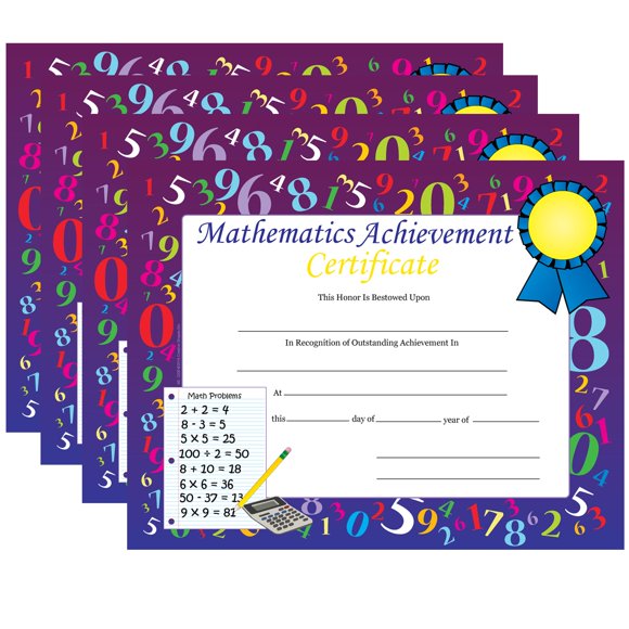 Certificados SHAPES ETC. Matemáticas – Pack de 30 Personalizables