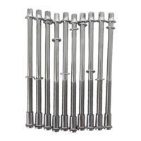 Magideal - Tornillo De Varilla De Tensión De 10 Piezas, Hardware De Tornillo De Tensión Tom, Tornillo De Tensión De Tambor Con Tuercas De Rueda Para Piezas De Re 6X100Mm