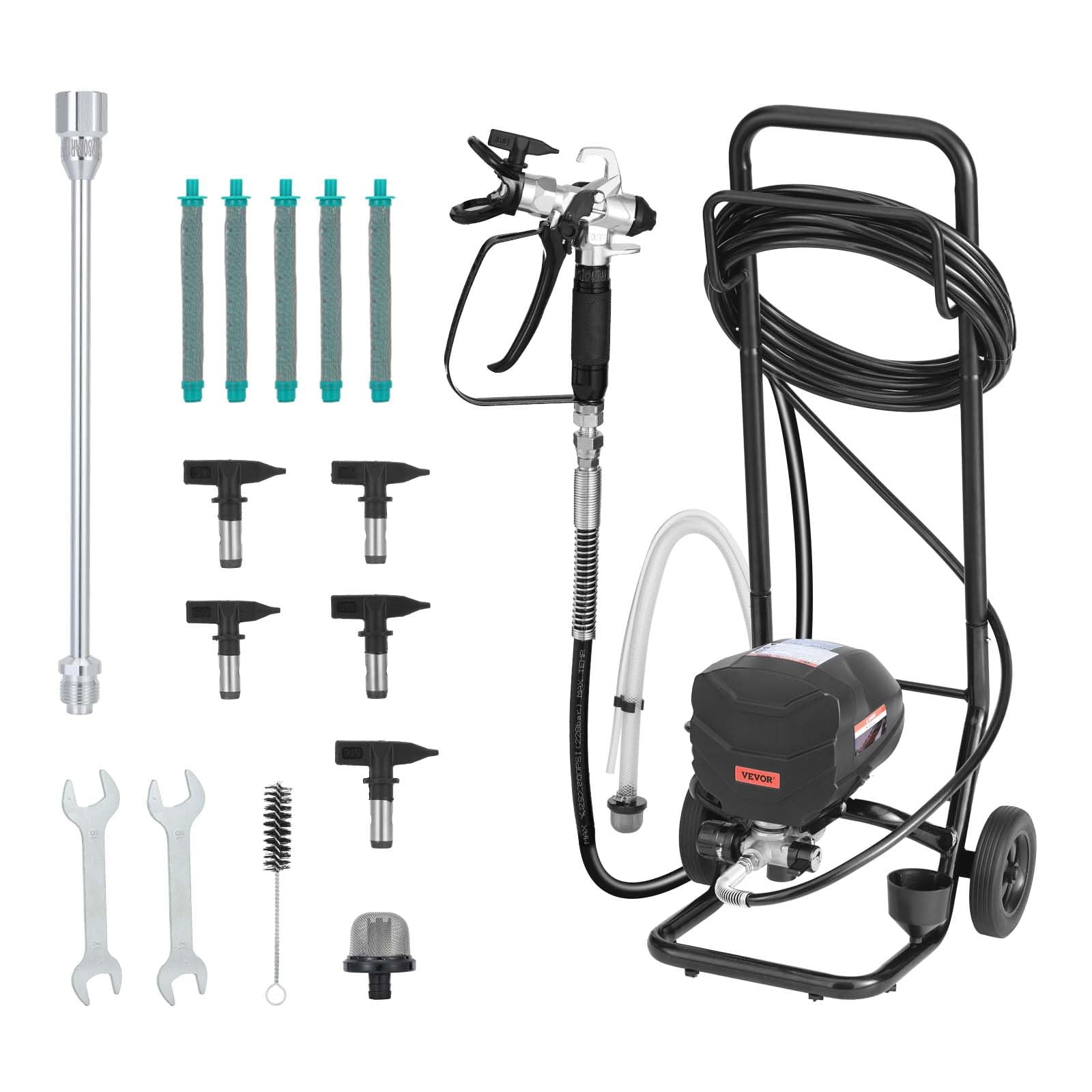 Pistola Para Pintar Vevor 650w 3000 Psi De Alta Presión Con Carrito