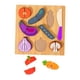 thumbnail image 1 of Rompecabezas de corte de madera para niños en edad preescolar, juego de rol de cocina, juguete, clavija de madera, rompecabezas para niños pequeños, r Verdura, 1 of 5