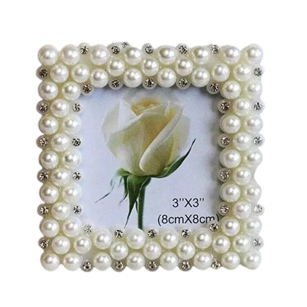 Marco de fotos de boda romántico con decoración de perlas, marcos de fotos multiforma para mesa, decoración moderna para el hogar, porta retrato 3/67/8/10''