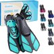 thumbnail image 1 of Aletas de snorkel Greatever, cortas y ajustables para viaje, 1 of 3