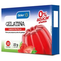 Gelatina 0% Azúcar Sabor Frutilla 22 G Lider