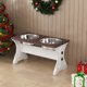 thumbnail image 1 of Cuencos elevados para perros, estilo Piskyet Farmhouse, con 2 cuencos de acero inoxidable, 1 of 7