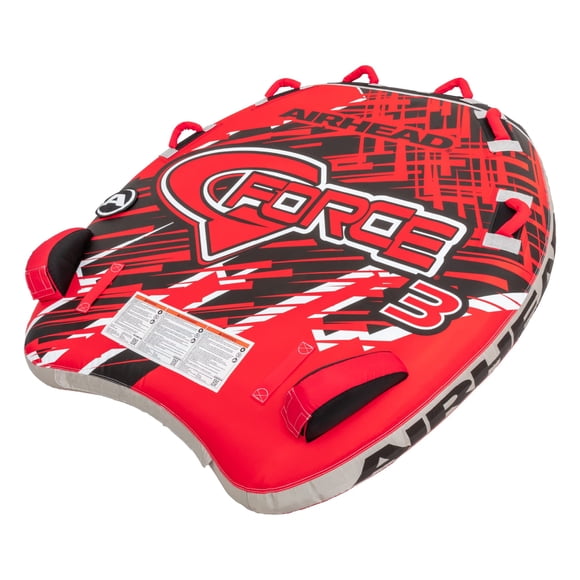 Tubo remolcable AirHead G-Force 3 para 1 a 3 pasajeros que navegan en bote, rojo